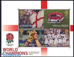 Great Britain 2003 Rugby World Champions S/s, Mint NH, History - Sport - Flags - Rugby - Sport (other And Mixed) - Unused Stamps