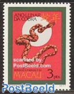 Macao 1989 Newyear, Year Of The Snake 1v, Mint NH, Nature - Various - Reptiles - Snakes - New Year - Neufs