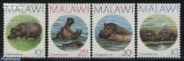 Malawi 1987 Hippotamus Amphibius 4v, Mint NH, Nature - Animals (others & Mixed) - Birds - Hippopotamus - Malawi (1964-...)