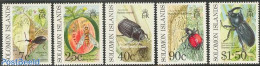 Solomon Islands 1991 Insects 5v, Mint NH, Nature - Insects - Islas Salomón (1978-...)