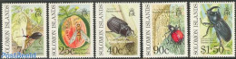 Solomon Islands 1991 Insects 5v, Mint NH, Nature - Insects - Isole Salomone (1978-...)