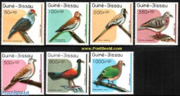 Guinea Bissau 1989 Pigeons 7v, Mint NH, Nature - Birds - Art - Leonardo Da Vinci - Pigeons - Guinée-Bissau