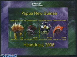 Papua New Guinea 2008 Headdress 4v M/s, Mint NH, Various - Costumes - Folklore - Kostüme