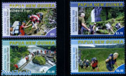 Papua New Guinea 2009 Kokoda Trail 4v, Mint NH, Nature - Sport - Water, Dams & Falls - Mountains & Mountain Climbing -.. - Arrampicata
