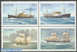 Iceland 1991 Postal Ships 4v [+], Mint NH, Transport - Post - Stamp Day - Ships And Boats - Neufs