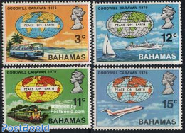 Bahamas 1970 Tourism 4v, Mint NH, Transport - Various - Automobiles - Aircraft & Aviation - Railways - Ships And Boats.. - Autos