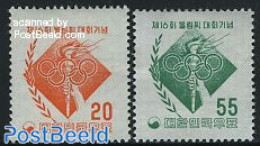 Korea, South 1956 Olympic Games Melbourne 2v, Mint NH, Sport - Olympic Games - Korea (Süd-)