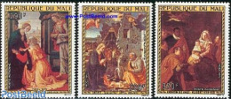 Mali 1975 Christmas, Paintings 3v, Mint NH, Religion - Christmas - Art - Paintings - Weihnachten