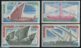 Mali 1976 Ships 4v, Mint NH, Transport - Various - Ships And Boats - Lighthouses & Safety At Sea - Bateaux