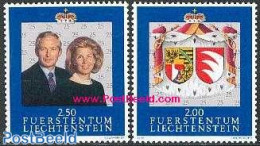 Liechtenstein 1992 SILVER WEDDING 2V, Mint NH, History - Kings & Queens (Royalty) - Nuovi