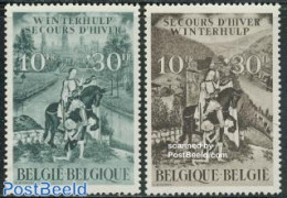 Belgium 1944 Winter Aid 2v, Mint NH, Nature - Religion - Horses - Religion - Ungebraucht