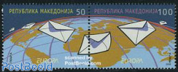 North Macedonia 2008 Europa, The Letter 2v [:], Mint NH, History - Various - Europa (cept) - Maps - Geography