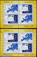 Romania 2008 Europa, The Letter 2 S/s, Mint NH, History - Various - Europa (cept) - Post - Stamps On Stamps - Maps - Nuevos
