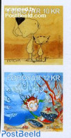 Faroe Islands 2010 Europa, Childrens Books 2v S-a, Mint NH, History - Nature - Europa (cept) - Cats - Dogs - Fish - Sh.. - Fishes