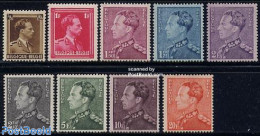 Belgium 1936 Definitives 9v, Unused (hinged), History - Kings & Queens (Royalty) - Neufs