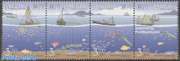 Macao 1996 Fishing 4v [:::] Or [+], Mint NH, Nature - Transport - Fish - Fishing - Ships And Boats - Neufs
