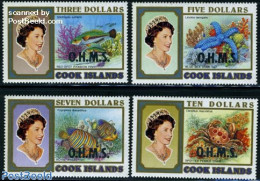 Cook Islands 1998 On Service 4v, Mint NH, Nature - Fish - Shells & Crustaceans - Crabs And Lobsters - Vissen