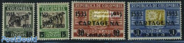 Colombia 1933 Cartagena, Overprints 4v, Mint NH, History - Nature - Science - Geology - Cattle - Mining - Kolumbien