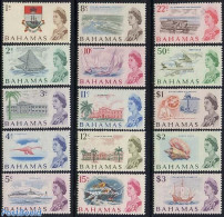 Bahamas 1967 Definitives 15v, Mint NH, History - Nature - Sport - Transport - Various - Coat Of Arms - Birds - Shells .. - Vie Marine