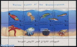 Palestinian Terr. 2000 Mediterranean Fauna 8v M/s, Mint NH, Nature - Fish - Fishes