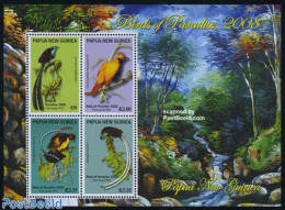 Papua New Guinea 2008 Paradise Birds 4v M/s, Mint NH, Nature - Birds - Papouasie-Nouvelle-Guinée