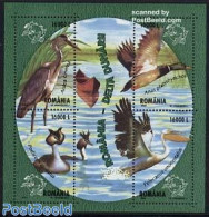 Romania 2004 Danube Delta S/s, Birds, Mint NH, Nature - Transport - Birds - U.P.U. - Ships And Boats - Nuevos
