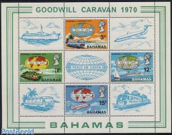 Bahamas 1970 Goodwill Caravan S/s, Mint NH, Transport - Various - Automobiles - Aircraft & Aviation - Railways - Ships.. - Cars