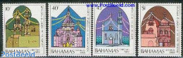 Bahamas 1989 Christmas 4v, Mint NH, Religion - Christmas - Churches, Temples, Mosques, Synagogues - Noël