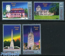 Latvia 2006 800 Years Cesis 4v, Mint NH, Religion - Churches, Temples, Mosques, Synagogues - Art - Architecture - Eglises Et Cathédrales