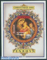Penrhyn 1991 Christmas S/s, Mint NH, History - Religion - Netherlands & Dutch - Christmas - Art - Paintings - Aardrijkskunde