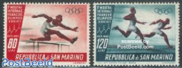 San Marino 1955 Olympic Stamp Exposition 2v, Mint NH, Sport - Olympic Games - Sport (other And Mixed) - Philately - Ongebruikt