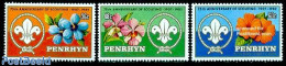 Penrhyn 1983 75 Years Scouting 3v, Mint NH, Nature - Sport - Flowers & Plants - Scouting - Penrhyn