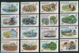 Bahamas 1980 Definitives 16v, Mint NH, History - Sport - Transport - Various - History - Diving - Aircraft & Aviation .. - Immersione
