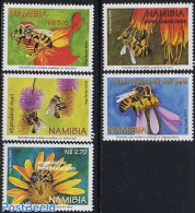 Namibia 2004 Honey Bees 5v, Mint NH, Nature - Bees - Flowers & Plants - Insects - Namibia (1990- ...)