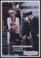 Penrhyn 1998 Death Of Diana S/s, Mint NH, History - Charles & Diana - Kings & Queens (Royalty) - Familles Royales