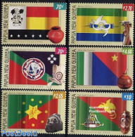 Papua New Guinea 2004 Flags 6v, Mint NH, History - Flags - Art - Ceramics - Porcellana