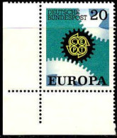 RFA Poste N** Yv: 398/399 Europa Cept Engrenages Coin De Feuille - Ungebraucht