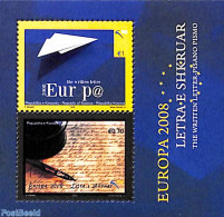 Kosovo 2008 Europa, The Letter S/s, Mint NH, History - Europa (cept) - Post - Art - Handwriting And Autographs - Correo Postal