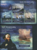 Burundi 2012 Ivan Aivazovsky Paintings 2 S/s, Mint NH, Transport - Ships And Boats - Art - Paintings - Bateaux