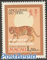 Macao 1986 Year Of The Tiger 1v, Mint NH, Nature - Various - Animals (others & Mixed) - Cat Family - New Year - Nuovi