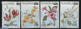 Namibia 2000 Flowers Overprinted 4v, Mint NH, Nature - Flowers & Plants - Namibia (1990- ...)