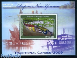 Papua New Guinea 2009 Tradional Canoes S/s, Mint NH, Transport - Ships And Boats - Bateaux
