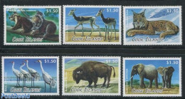 Cook Islands 2013 Wild Animals 6v, Mint NH, Nature - Animals (others & Mixed) - Birds - Cat Family - Elephants - Other & Unclassified