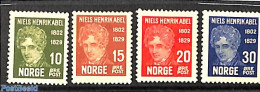 Norway 1929 Niels Henrik Abel 4v, Unused (hinged), Science - Statistics - Unused Stamps