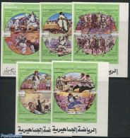 Libya Kingdom 1980 National Games 5x4v [+], Imperforated, Mint NH, Nature - Sport - Horses - Sport (other And Mixed) - Autres & Non Classés