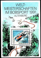 RFA Bloc Obl Yv:22 Mi:23 Welt-Meisterschaft Im Bobsport 1991 Altenberg (TB Cachet à Date) Erstagsausgabe - 1991-2000