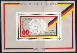 RFA Bloc Obl Yv: 9 Mi:10 25 Jahre Bundesrepublik Deutschland (TB Cachet à Date) - 1959-1980