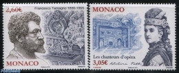 Monaco 2015 Opera Singers 2v, Mint NH, Performance Art - Music - Unused Stamps
