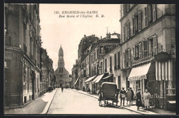 CPA Enghien-les-Bains, Rue Mora Et L`Eglise  - Enghien Les Bains