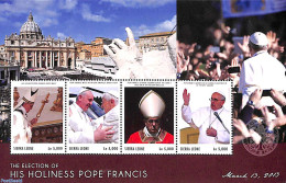 Sierra Leone 2013 Pope Francis 4v M/s, Mint NH, Religion - Pope - Religion - Pausen
